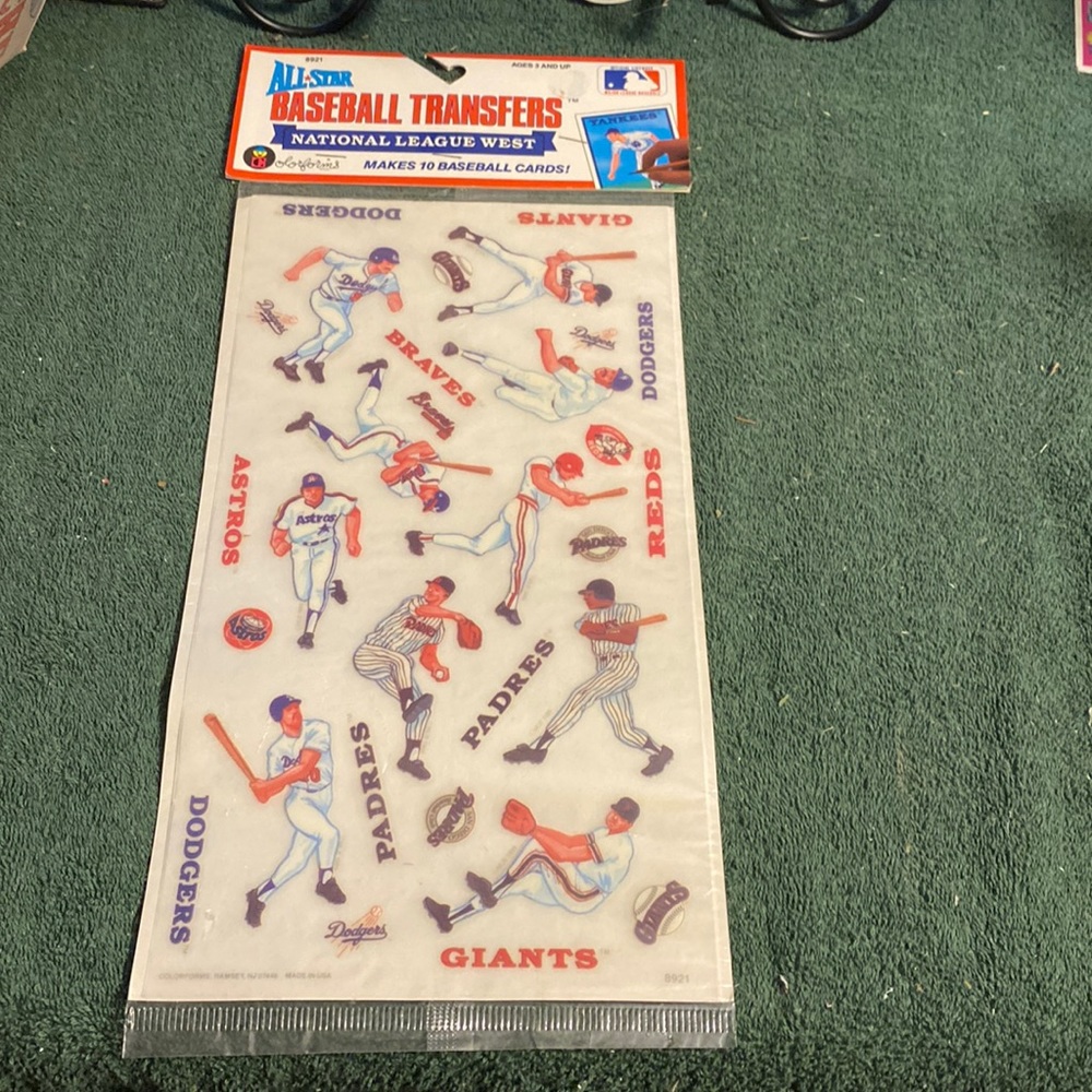 Vintage 1989 Colorforms All-Star Baaeball Transfers